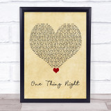 Marshmello & Kane Brown One Thing Right Vintage Heart Song Lyric Quote Music Print
