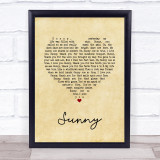 Marvin Gaye Sunny Vintage Heart Song Lyric Quote Music Print