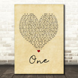 Mary J Blige feat. U2 One Vintage Heart Song Lyric Quote Music Print