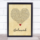 Mumford & Sons Beloved Vintage Heart Song Lyric Quote Music Print