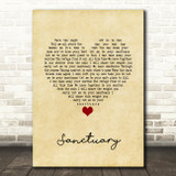 Nashville Cast ft. Charles Esten, Lennon & Maisy Sanctuary Vintage Heart Song Lyric Quote Music Print