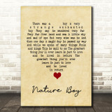 Nat King Cole Nature Boy Vintage Heart Song Lyric Quote Music Print