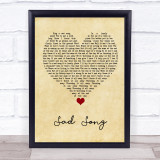 Oasis Sad Song Vintage Heart Song Lyric Quote Music Print