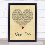 Olly Murs Kiss Me Vintage Heart Song Lyric Quote Music Print