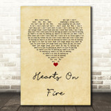 Passenger Hearts On Fire Vintage Heart Song Lyric Quote Music Print