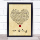 Pat Benatar We Belong Vintage Heart Song Lyric Quote Music Print