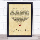 Peter Andre Mysterious Girl Vintage Heart Song Lyric Quote Music Print