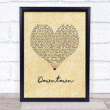 Petula Clark Downtown Vintage Heart Song Lyric Quote Music Print