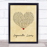 Phil Collins Separate Lives Vintage Heart Song Lyric Quote Music Print