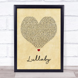 Professor Green Lullaby Vintage Heart Song Lyric Quote Music Print