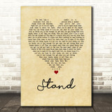 Rascal Flatts Stand Vintage Heart Song Lyric Quote Music Print