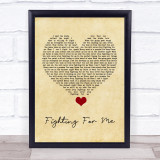 Riley Clemmons Fighting For Me Vintage Heart Song Lyric Quote Music Print