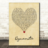 Roadtrip Dynamite Vintage Heart Song Lyric Quote Music Print
