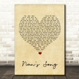 Robbie Williams Nan's Song Vintage Heart Song Lyric Quote Music Print