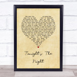 Rod Stewart Tonight's The Night Vintage Heart Song Lyric Quote Music Print