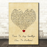 Sarah Brightman Time To Say Goodbye (Con Te Partirò) Vintage Heart Song Lyric Quote Music Print