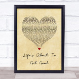 Shania Twain Life's About To Get Good Vintage Heart Song Lyric Quote Music Print