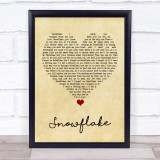 Sia Snowflake Vintage Heart Song Lyric Quote Music Print