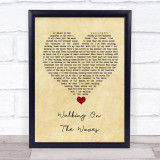 Skipinnish Walking On The Waves Vintage Heart Song Lyric Quote Music Print