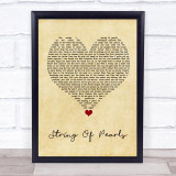 Soul Asylum String Of Pearls Vintage Heart Song Lyric Quote Music Print