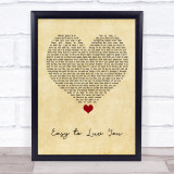Stacie Orrico Easy to Luv You Vintage Heart Song Lyric Quote Music Print
