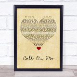 Starley Call On Me Vintage Heart Song Lyric Quote Music Print