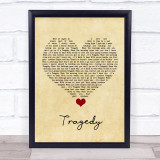 Steps Tragedy Vintage Heart Song Lyric Quote Music Print