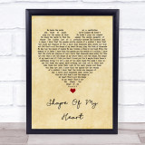 Sting Shape Of My Heart Vintage Heart Song Lyric Quote Music Print