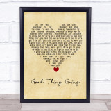 Sugar Minott Good Thing Going Vintage Heart Song Lyric Quote Music Print