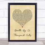 Taylor Swift Death By A Thousand Cuts Vintage Heart Song Lyric Quote Music Print