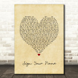 Terence Trent D'Arby Sign Your Name Vintage Heart Song Lyric Quote Music Print