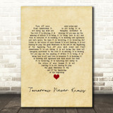 The Beatles Tomorrow Never Knows Vintage Heart Song Lyric Quote Music Print