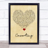 The Courteeners Cavorting Vintage Heart Song Lyric Quote Music Print