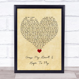 The Courteeners Cross My Heart & Hope To Fly Vintage Heart Song Lyric Quote Music Print