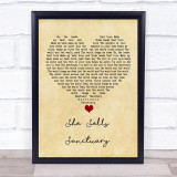 The Cult She Sells Sanctuary Vintage Heart Song Lyric Quote Music Print