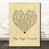 The Drifters This Magic Moment Vintage Heart Song Lyric Quote Music Poster Print