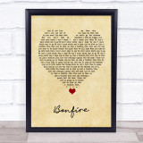 The Hunna Bonfire Vintage Heart Song Lyric Quote Music Print