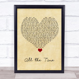 The Kooks All the Time Vintage Heart Song Lyric Quote Music Print