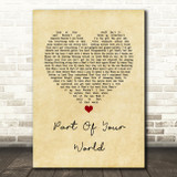The Little Mermaid Part of Your World Vintage Heart Song Lyric Quote Music Print