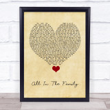 The Revivalists All In The Family Vintage Heart Song Lyric Quote Music Print