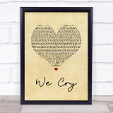 The Script We Cry Vintage Heart Song Lyric Quote Music Print
