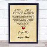 The Temptations Just My Imagination Vintage Heart Song Lyric Quote Music Print
