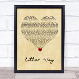 The Twang Either Way Vintage Heart Song Lyric Quote Music Print