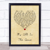 Tommy Edwards It's All In The Game Vintage Heart Song Lyric Quote Music Print