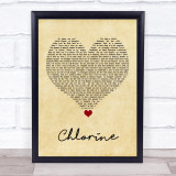 Twenty One Pilots Chlorine Vintage Heart Song Lyric Quote Music Print