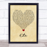 U2 Kite Vintage Heart Song Lyric Quote Music Print