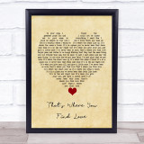 Westlife That's Where You Find Love Vintage Heart Song Lyric Quote Music Print