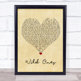 You Me At Six Wild Ones Vintage Heart Song Lyric Quote Music Print