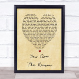 Calum Scott You Are The Reason Vintage Heart Song Lyric Quote Print