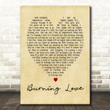 Elvis Presley Burning Love Vintage Heart Song Lyric Quote Print